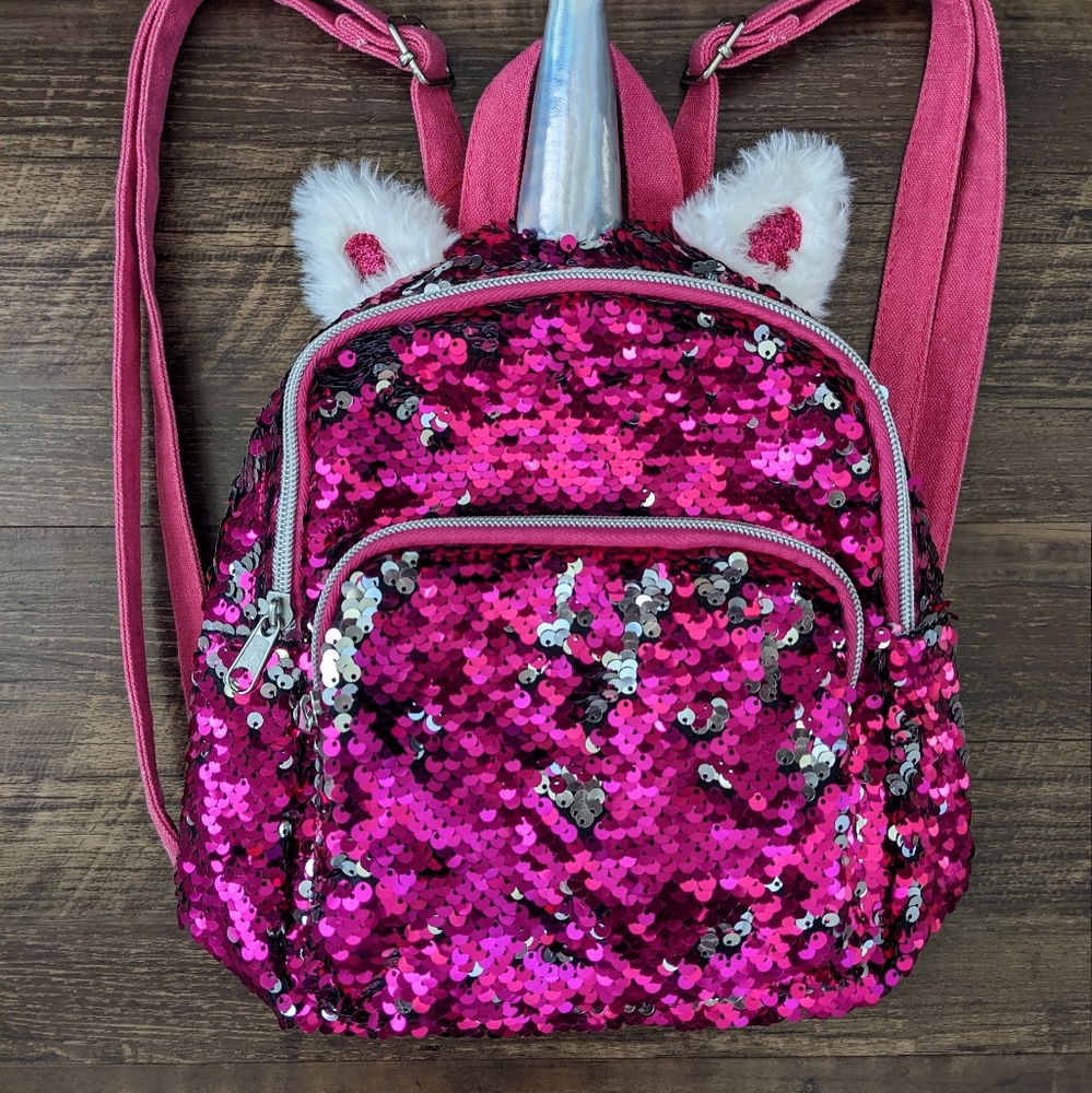 Cat & Jack Pink Sequin Mini Backpack